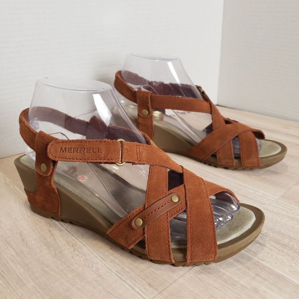 Merrell Revalli Brown Suede Strappy Sandals Women’s Size 7 Comfort Casual